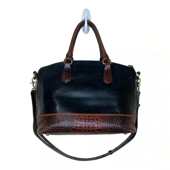 Brahmin Duxbury Leather Brown Croc Embossed Leather Dome Satchel Shoulder bag - Picture 2 of 8